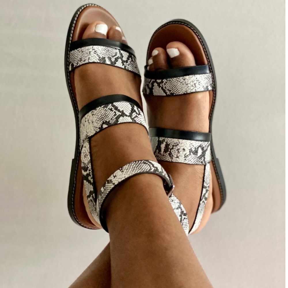Naturalizer Kelsie snake print leather sandals